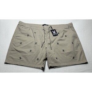 Psycho Bunny Men's Shorts 921 Sandstone Khaki Isles Embro E Waist Size 3XL XXXL